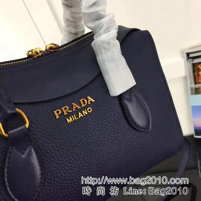 普拉達PRADA原單 2018早春經典爆款 PRADA 1BH093原單荔枝紋配平紋手提肩背包 PHY1476